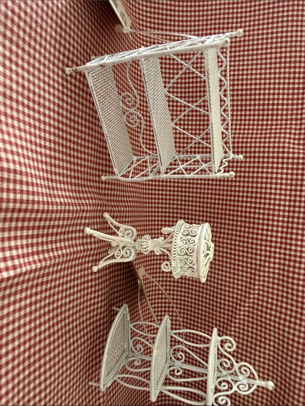 White Miniature Wire Shelf, plant stand & Corner shelf Stand Set